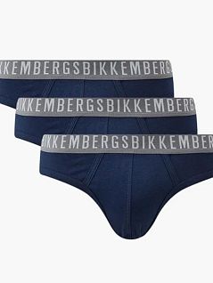 Набор брифов на брендовой резинке (3шт) синего цвета Bikkembergs RTBKK1USP02TR